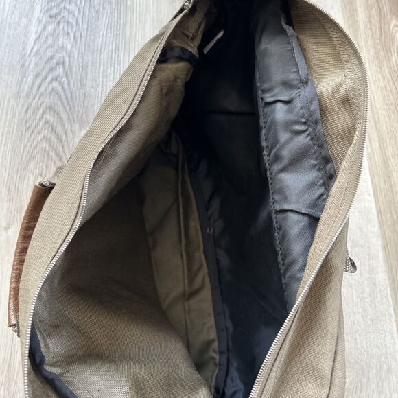 Trager Seattle Vintage Green Brown Messenger Shoulder Bag w/ Leather Trim READ - Picture 11 of 13